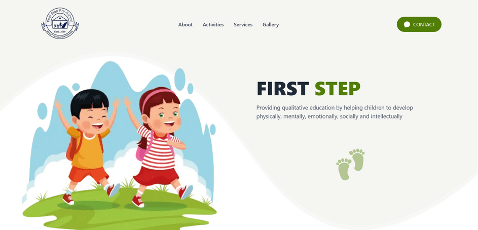 First Step Pre School homepage